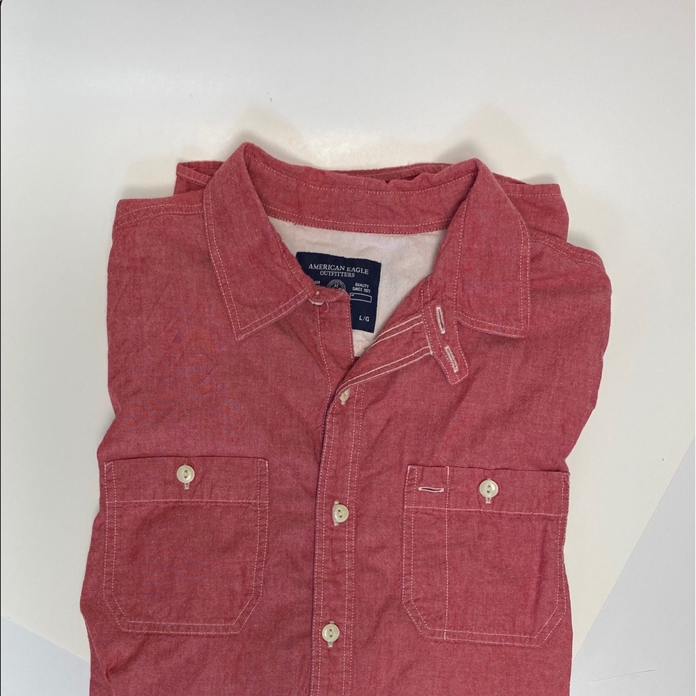 American Eagle men’s red long sleeve button up large